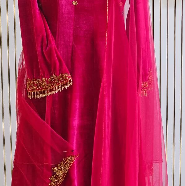 Designer Anarkali with Net duppata
